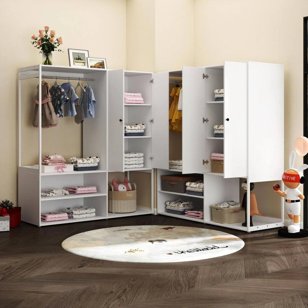 15.75 In. W X 39.37 In. D X 70.87 In. H White Wood Freestanding Linen Cabinet W/Drawers And 6-Shelves In White 8 15.75 In. W X 39.37 In. D X 70.87 In. H White Wood Freestanding Linen Cabinet W/Drawers And 6-Shelves In White - Image 8