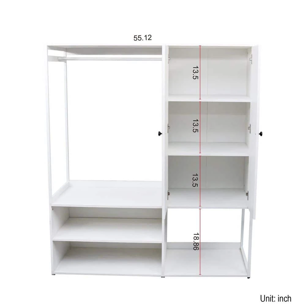 15.75 In. W X 39.37 In. D X 70.87 In. H White Wood Freestanding Linen Cabinet W/Drawers And 6-Shelves In White 4 15.75 In. W X 39.37 In. D X 70.87 In. H White Wood Freestanding Linen Cabinet W/Drawers And 6-Shelves In White - Image 4