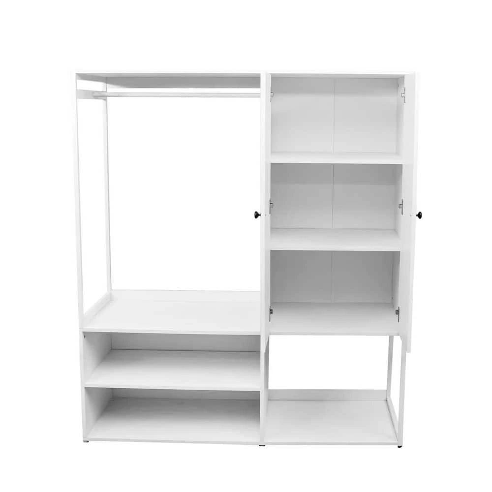 15.75 In. W X 39.37 In. D X 70.87 In. H White Wood Freestanding Linen Cabinet W/Drawers And 6-Shelves In White 1 15.75 In. W X 39.37 In. D X 70.87 In. H White Wood Freestanding Linen Cabinet W/Drawers And 6-Shelves In White