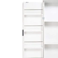 15.75 In. W X 31.49 In. D X 71.65 In. H White MDF Freestanding Linen Cabinet With 2-Drawers And 8-Door In White -Tahanbath white tahanbath linen cabinets ct xl p294993 1f 1000