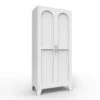 13.80 In. W X 27.60 In. D X 61 In. H White Steel Freestanding Linen Cabinet W/Doors And Adjustable Shelves In White