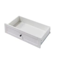 15 In. W X 108.70 In. D X 68 In. H White MDF And Particle Board Freestanding Linen Cabinet With Drawers In White -Tahanbath white tahanbath linen cabinets ct xl s00010 1f 1000