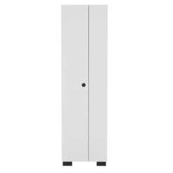 20.20 In. W X 15.40 In. D X 71.30 In. H White Particle Board Freestanding Linen Cabinet With Shelves In White
