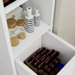 7.87 In. W X 7.87 In. D X 70. 87in. H Bathroom Storage Wall Cabinet In White -Tahanbath white tahanbath linen cabinets z w282p154459 c3 1000