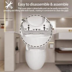 1-Piece 1.28 GPF Single Flush Egg Shape Toilet In Glossy White -Tahanbath white tahanbath one piece toilets z w2973p248391 76 1000