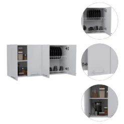120 Wall Cabinet, 4-Doors, 2-Cabinets, 2-Shelves-White 9 120 Wall Cabinet, 4-Doors, 2-Cabinets, 2-Shelves-White -Tahanbath white tahanbath pantry organizers z b07091818 31 1000