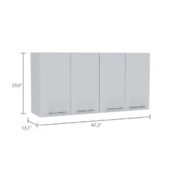 120 Wall Cabinet, 4-Doors, 2-Cabinets, 2-Shelves-White 7 120 Wall Cabinet, 4-Doors, 2-Cabinets, 2-Shelves-White -Tahanbath white tahanbath pantry organizers z b07091818 c3 1000