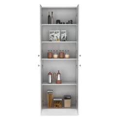 Freestanding 71 In. H Kitchen Pantry Cabinet With 4-Doors And 5-Adjustable Shelves -Tahanbath white tahanbath pantry organizers z b070p188842 44 1000