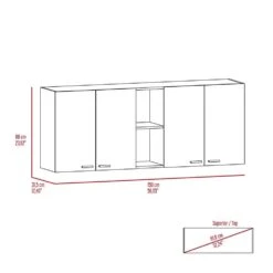 Wall Cabinet Ontario, Double Door, White Finish 10 Wall Cabinet Ontario, Double Door, White Finish -Tahanbath white tahanbath pantry organizers z b092123033 1f 1000