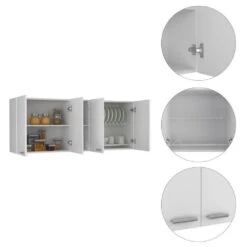 Wall Cabinet Ontario, Double Door, White Finish 12 Wall Cabinet Ontario, Double Door, White Finish -Tahanbath white tahanbath pantry organizers z b092123033 fa 1000