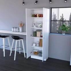 Storage Cabinet Pipestone, Double Door, White Finish -Tahanbath white tahanbath pantry organizers z b092123045 fa 1000