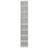 8-Tier Media Tower Rack – Slim CD/DVD Storage Cabinet With Adjustable Shelves In White