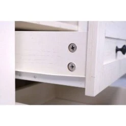Antique Farmhouse End Table: 2-Drawer Storage (Bedroom/Living Room) In White -Tahanbath white tahanbath pantry organizers z w1247p173330 44 1000