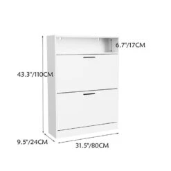 4-Drawer Handle-Free White Dresser: Modern Wooden Cabinet With Sturdy Frame For Bedroom, Living Room Or Office -Tahanbath white tahanbath pantry organizers z w132166400 4f 1000
