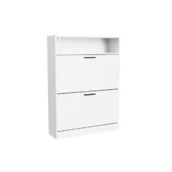 4-Drawer Handle-Free White Dresser: Modern Wooden Cabinet With Sturdy Frame For Bedroom, Living Room Or Office