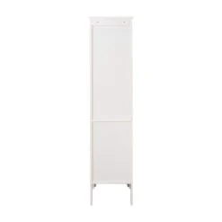 2-Shutter-Door 5-Tier Shelf Tall Narrow Freestanding Storage Cabinet In White For Bathroom, Kitchen, Living Room -Tahanbath white tahanbath pantry organizers z w141260291 1f 1000