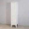 2-Shutter-Door 5-Tier Shelf Tall Narrow Freestanding Storage Cabinet In White For Bathroom, Kitchen, Living Room