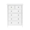 6-Drawer Cabinet In Modern Design: White Clothes Storage For Living Room With Farmhouse Aesthetic