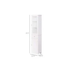 Bathroom Storage Cabinet In White -Tahanbath white tahanbath pantry organizers z w2378p176276 1f 1000