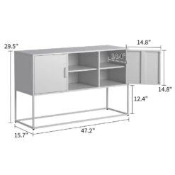 Modern Sideboard With Ample Storage: Anti-tilt For Kitchen, Dining, And Living Spaces, White -Tahanbath white tahanbath pantry organizers z w2735p186341 76 1000