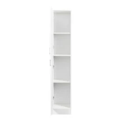 Freestanding Cabinet With Inadjustable Shelves And 2-Doors For Kitchen, Dining Room, White -Tahanbath white tahanbath pantry organizers z w33165045 77 1000