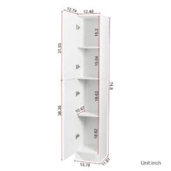 Freestanding Cabinet With Inadjustable Shelves And 2-Doors For Kitchen, Dining Room, White -Tahanbath white tahanbath pantry organizers z w33165045 c3 1000