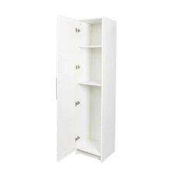 Stackable Wall Mounted Storage Cabinet, 15.75 In. D X 15.75 In. W X 70.87 In. H, White -Tahanbath white tahanbath pantry organizers z w33167273 1f 1000