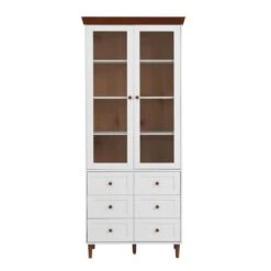 White MDF Display And Storage Cabinet: Ideal For Kitchen And Living Room