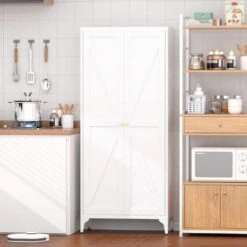 2-Door All-Steel Storage Cabinet Adjustable Shelves In White 15 2-Door All-Steel Storage Cabinet Adjustable Shelves In White -Tahanbath white tahanbath pantry organizers z w679102758 31 1000