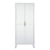 71 In. Metal Storage Cabinet: 2-Shapely Doors, Adjustable Shelves In White