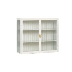 Modern Three-Door Glass Wall Cabinet With Three-Tier Storage In White -Tahanbath white tahanbath pantry organizers z w757119328 40 1000