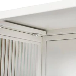 Modern Three-Door Glass Wall Cabinet With Three-Tier Storage In White -Tahanbath white tahanbath pantry organizers z w757119328 44 1000