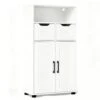 Farmhouse Storage Cabinet – Double Doors And Adjustable Shelves InWhite
