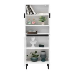 Tall Tempered Glass Door Bookcase: 4-Doors, Adjustable Shelves In White 12 Tall Tempered Glass Door Bookcase: 4-Doors, Adjustable Shelves In White -Tahanbath white tahanbath pantry organizers z w757p144008 1f 1000