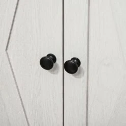 Farmhouse Barn Door Accent Cabinet: Double Doors, Drawer, Adjustable Shelf In White -Tahanbath white tahanbath pantry organizers z w757p144011 fa 1000