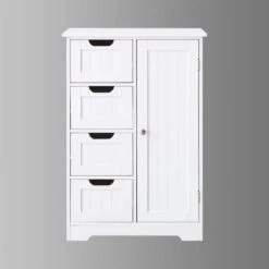 Small Bathrooom Storage Cabinet, Freestanding Storage Cabinet EntryWay Cabinet Home Storage For Living Room In White -Tahanbath white tahanbath pantry organizers z w965141553 c3 1000