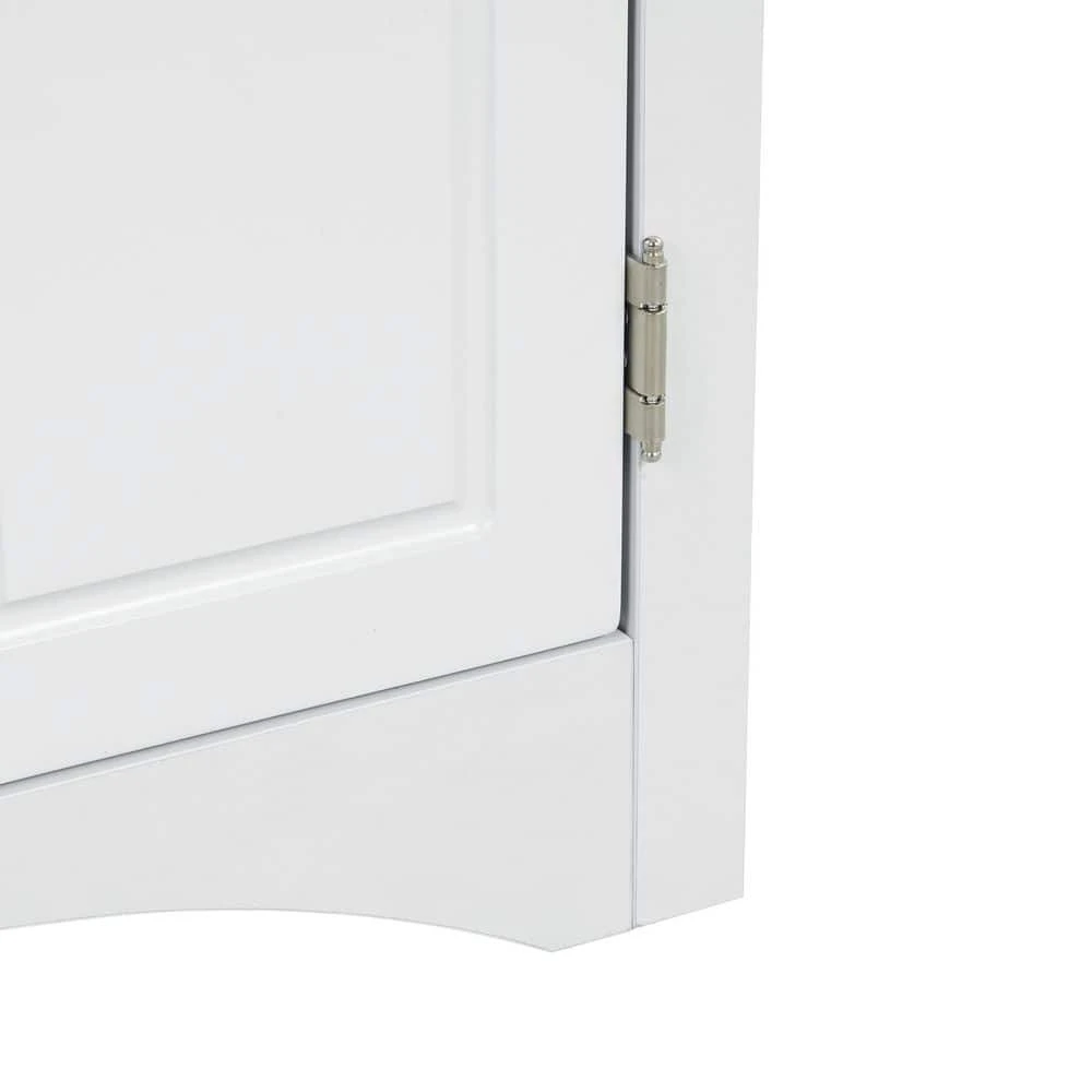 White Triangle Bathroom Storage Cabinet With Adjustable Shelves Freestanding Floor Cabinet For Home Kitchen 7 White Triangle Bathroom Storage Cabinet With Adjustable Shelves Freestanding Floor Cabinet For Home Kitchen - Image 7