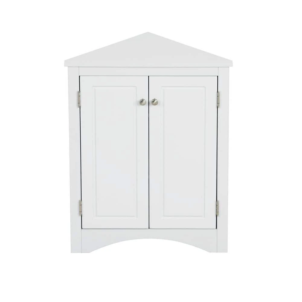 White Triangle Bathroom Storage Cabinet With Adjustable Shelves Freestanding Floor Cabinet For Home Kitchen 1 White Triangle Bathroom Storage Cabinet With Adjustable Shelves Freestanding Floor Cabinet For Home Kitchen