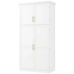70.9 In. Kitchen Pantry: 4-Doors, 8-Trays, Adjustable Shelf InWhite -Tahanbath white tahanbath pantry organizers z wf315593aad 44 1000