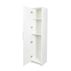 Stackable Wall Mounted Storage Cabinet, 15.75 In. D X 15.75in.W X 70.87in.H, White -Tahanbath white tahanbath pantry organizers z wf317508aak 76 1000