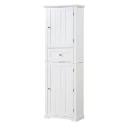 11.00 In.W X 22.00 In.D X 67.70 In. H Ready To Assemble Tall Bath Storage Cabinet, With Drawer And Shelf, White -Tahanbath white tahanbath ready to assemble kitchen cabinets z n725p206890k 1f 1000