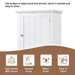 11.00 In.W X 22.00 In.D X 67.70 In. H Ready To Assemble Tall Bath Storage Cabinet, With Drawer And Shelf, White -Tahanbath white tahanbath ready to assemble kitchen cabinets z n725p206890k 66 1000