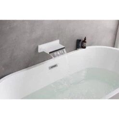 Single-Handle Wall Mount Waterfall Roman Tub Faucet Without Hand Shower In. White -Tahanbath white tahanbath roman tub faucets z w928100916 76 1000