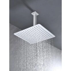 No Handle Rain Shower Head 1-Spray Shower Faucet 2.5 GPM With High Pressure Rainfall In. White -Tahanbath white tahanbath shower faucets z w2287 p182600 31 1000
