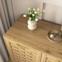 Modern Farmhouse Double Barn Door Accent Cabinet, 30 In. Brown -Tahanbath wood tahanbath pantry organizers z w881135223 fa 1000